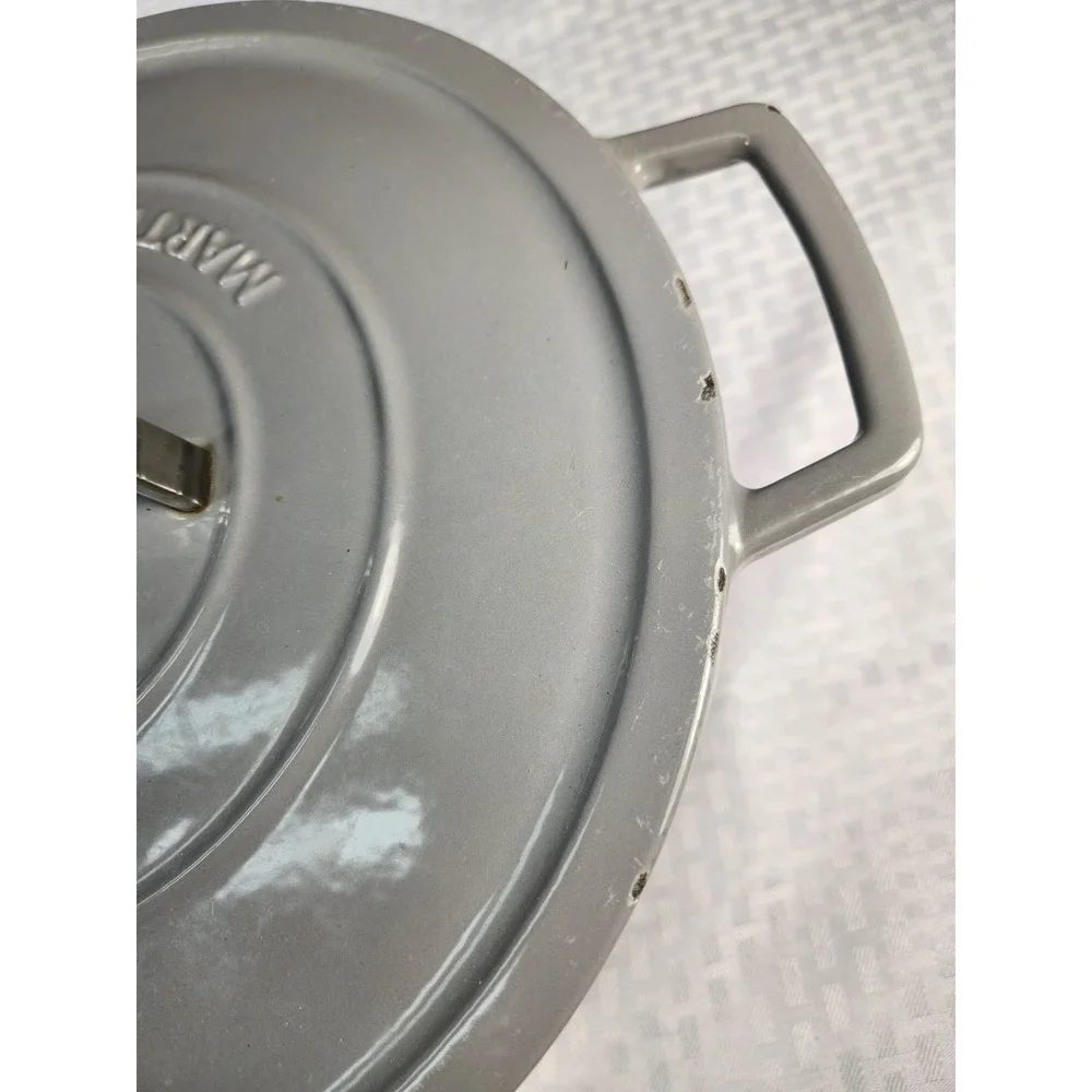8 Quart Martha Stewart Enamel Cast Iron Dutch Oven With Lid ( Gray )